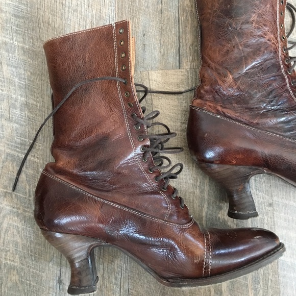 Oak Tree Farms Leather Neo- Victorian Boots - Picture 4 of 12